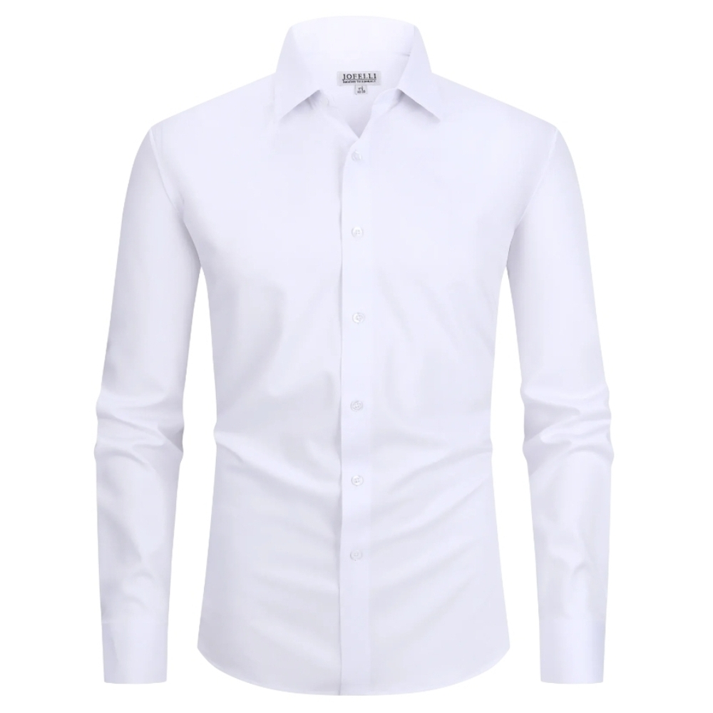 Bamboo 16.5 White Stretch Long Sleeve Button Business Formal Dress Shirt • NEW!